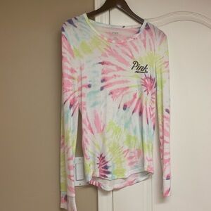 PINK Victoria's Secret Tie-Dye Long Sleeve PJ top